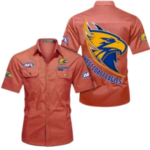 West Coast Eagles Fans Gift Short Sleeved Shirt, All Over Print Shỉt For Sport Fan, Custom Name AFL155071425127 - Red