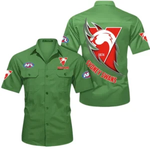 Sydney Swans Fans Gift Short Sleeved Shirt, All Over Print Shỉt For Sport Fan, Custom Name AFL155071425130 - Fruit Green