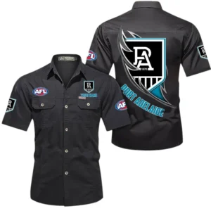 Port Adelaide Fans Gift Short Sleeved Shirt, All Over Print Shỉt For Sport Fan, Custom Name AFL155071425131 - Black