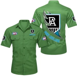 Port Adelaide Fans Gift Short Sleeved Shirt, All Over Print Shỉt For Sport Fan, Custom Name AFL155071425131 - Fruit Green