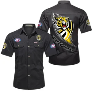Richmond Fans Gift Short Sleeved Shirt, All Over Print Shỉt For Sport Fan, Custom Name AFL155071425132 - Black