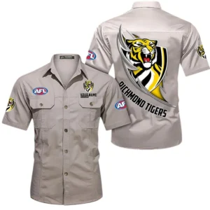 Richmond Fans Gift Short Sleeved Shirt, All Over Print Shỉt For Sport Fan, Custom Name AFL155071425132 - Beige