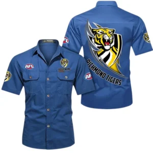 Richmond Fans Gift Short Sleeved Shirt, All Over Print Shỉt For Sport Fan, Custom Name AFL155071425132 - Cowboy Blue