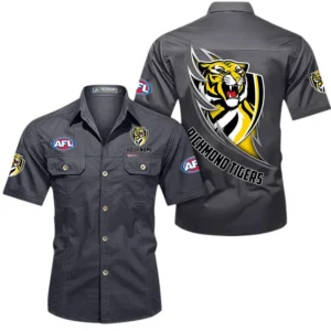 Richmond Fans Gift Short Sleeved Shirt, All Over Print Shỉt For Sport Fan, Custom Name AFL155071425132 - Gray