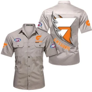 Gws Giants Fans Gift Short Sleeved Shirt, All Over Print Shỉt For Sport Fan, Custom Name AFL155071425133 - Beige