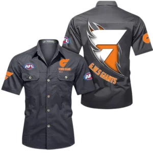 Gws Giants Fans Gift Short Sleeved Shirt, All Over Print Shỉt For Sport Fan, Custom Name AFL155071425133 - Gray