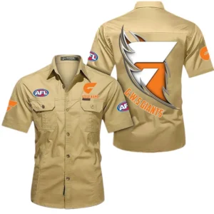 Gws Giants Fans Gift Short Sleeved Shirt, All Over Print Shỉt For Sport Fan, Custom Name AFL155071425133 - Khaki