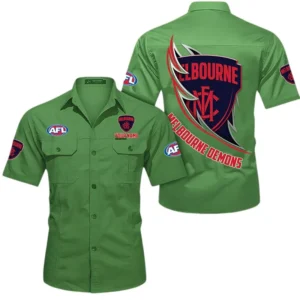 Melbourne Demons Fans Gift Short Sleeved Shirt, All Over Print Shỉt For Sport Fan, Custom Name AFL155071425135 - Fruit Green