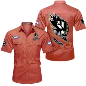 Collingwood Fans Gift Short Sleeved Shirt, All Over Print Shỉt For Sport Fan, Custom Name AFL155071425138 - Red