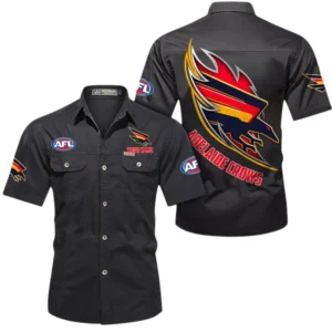 Adelaide Crows Fans Gift Short Sleeved Shirt, All Over Print Shỉt For Sport Fan, Custom Name AFL155071425139 - Black
