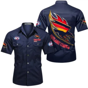 Adelaide Crows Fans Gift Short Sleeved Shirt, All Over Print Shỉt For Sport Fan, Custom Name AFL155071425139 - Dark Blue