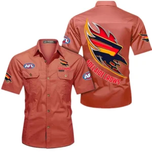 Adelaide Crows Fans Gift Short Sleeved Shirt, All Over Print Shirt For Sport Fan, Custom Name AFL155071425139 - Red