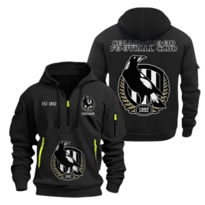Collingwood Fans Gift Hoodie Half Zipper, All Over Print Hoodie Half Zipper For Sport Fan AFL143071525123 - Black