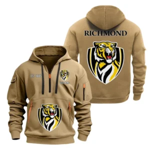 Port Adelaide Fans Gift Hoodie Half Zipper, All Over Print Hoodie Half Zipper For Sport Fan AFL143071525124 - Khaki