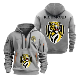 Port Adelaide Fans Gift Hoodie Half Zipper, All Over Print Hoodie Half Zipper For Sport Fan AFL143071525124 - Grey