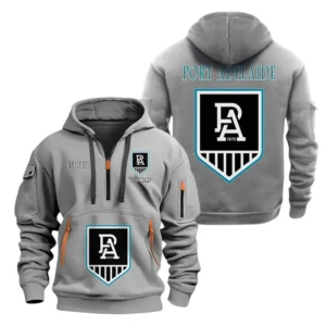 Essendon Fans Gift Hoodie Half Zipper, All Over Print Hoodie Half Zipper For Sport Fan AFL143071525126 - Grey