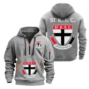 Adelaide Crows Fans Gift Hoodie Half Zipper, All Over Print Hoodie Half Zipper For Sport Fan AFL143071525135 - Grey