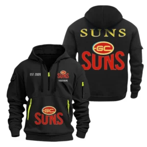 Gold Coast Suns Fans Gift Hoodie Half Zipper, All Over Print Hoodie Half Zipper For Sport Fan AFL143071525140 - Black