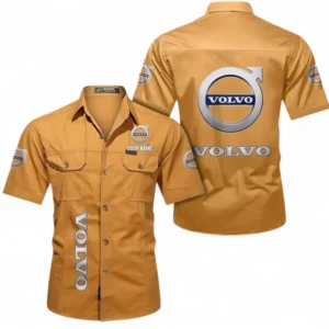 Car Fans Gift Short Sleeved Shirt, Button up Shirt All Over Print For Car Owners, Custom Name CAR392072125779-Turmeric