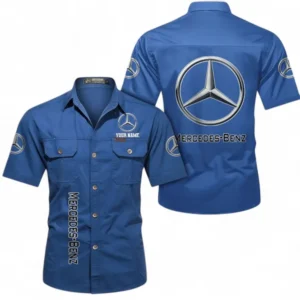 Car Fans Gift Short Sleeved Shirt, Button up Shirt All Over Print For Car Owners, Custom Name CAR392072125781-Cowboy Blue