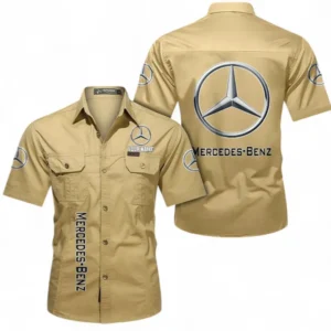 Car Fans Gift Short Sleeved Shirt, Button up Shirt All Over Print For Car Owners, Custom Name CAR392072125781-Khaki