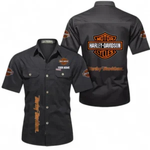 Motorcycle Fans Gift Short Sleeved Shirt, Button up Shirt All Over Print For Car Owners, Custom Name CAR392072125784-Black