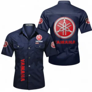 Car Fans Gift Short Sleeved Shirt, Button up Shirt All Over Print For Car Owners, Custom Name CAR392072125785-Dark Blue