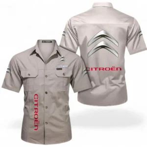 Car Fans Gift Short Sleeved Shirt, Button up Shirt All Over Print For Car Owners, Custom Name CAR392072125787-Beige