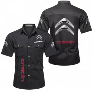 Car Fans Gift Short Sleeved Shirt, Button up Shirt All Over Print For Car Owners, Custom Name CAR392072125787-Black