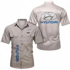 Car Fans Gift Short Sleeved Shirt, Button up Shirt All Over Print For Car Owners, Custom Name CAR392072125788-Beige