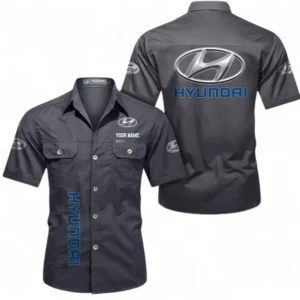 Car Fans Gift Short Sleeved Shirt, Button up Shirt All Over Print For Car Owners, Custom Name CAR392072125788-Gray