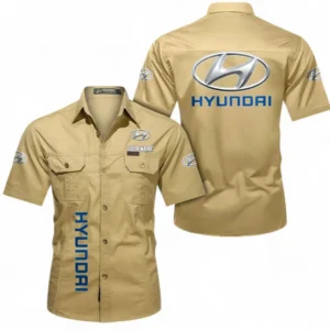 Car Fans Gift Short Sleeved Shirt, Button up Shirt All Over Print For Car Owners, Custom Name CAR392072125788-Khaki