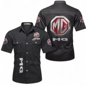 Car Fans Gift Short Sleeved Shirt, Button up Shirt All Over Print For Car Owners, Custom Name CAR392072125789-Black