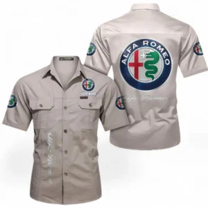 Car Fans Gift Short Sleeved Shirt, Button up Shirt All Over Print For Car Owners, Custom Name CAR392072125790-Beige