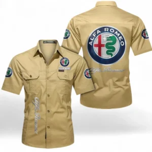 Car Fans Gift Short Sleeved Shirt, Button up Shirt All Over Print For Car Owners, Custom Name CAR392072125790-Khaki