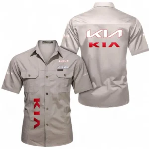 Car Fans Gift Short Sleeved Shirt, Button up Shirt All Over Print For Car Owners, Custom Name CAR392072125792-Beige