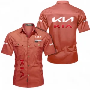Car Fans Gift Short Sleeved Shirt, Button up Shirt All Over Print For Car Owners, Custom Name CAR392072125792-Red