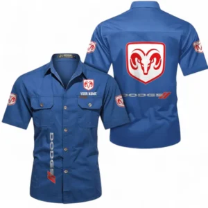 Car Fans Gift Short Sleeved Shirt, Button up Shirt All Over Print For Car Owners, Custom Name CAR392072125793-Cowboy Blue