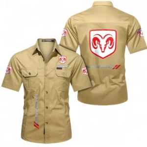 Car Fans Gift Short Sleeved Shirt, Button up Shirt All Over Print For Car Owners, Custom Name CAR392072125793-Khaki