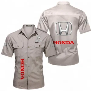 Car Fans Gift Short Sleeved Shirt, Button up Shirt All Over Print For Car Owners, Custom Name CAR392072125795-Beige