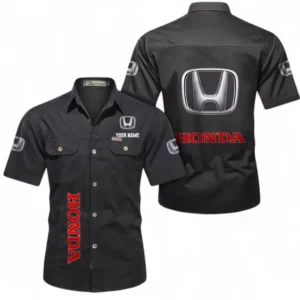 Car Fans Gift Short Sleeved Shirt, Button up Shirt All Over Print For Car Owners, Custom Name CAR392072125795-Black