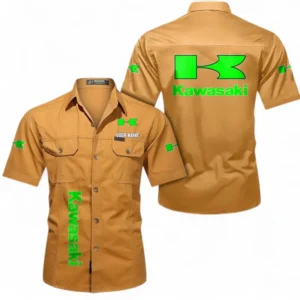 Motorcycle Fans Gift Short Sleeved Shirt, Button up Shirt All Over Print For Car Owners, Custom Name CAR392072125796-Turmeric