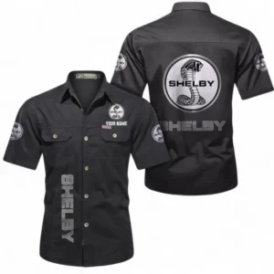 Car Fans Gift Short Sleeved Shirt, Button up Shirt All Over Print For Car Owners, Custom Name CAR392072125798-Black