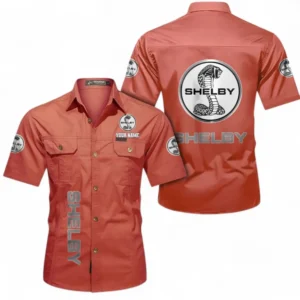 Car Fans Gift Short Sleeved Shirt, Button up Shirt All Over Print For Car Owners, Custom Name CAR392072125798-Red