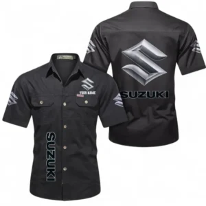 Car Fans Gift Short Sleeved Shirt, Button up Shirt All Over Print For Car Owners, Custom Name CAR392072125799-Black