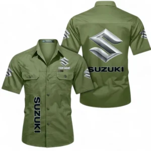 Car Fans Gift Short Sleeved Shirt, Button up Shirt All Over Print For Car Owners, Custom Name CAR392072125799-Fruit Green