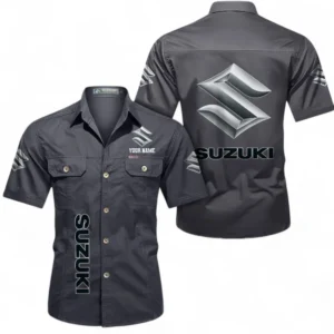 Car Fans Gift Short Sleeved Shirt, Button up Shirt All Over Print For Car Owners, Custom Name CAR392072125799-Gray