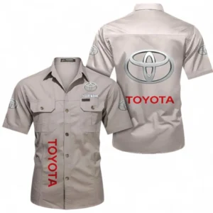 Car Fans Gift Short Sleeved Shirt, Button up Shirt All Over Print For Car Owners, Custom Name CAR392072125800-Beige