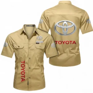 Car Fans Gift Short Sleeved Shirt, Button up Shirt All Over Print For Car Owners, Custom Name CAR392072125800-Khaki