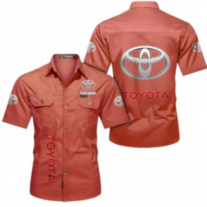 Car Fans Gift Short Sleeved Shirt, Button up Shirt All Over Print For Car Owners, Custom Name CAR392072125800-Red